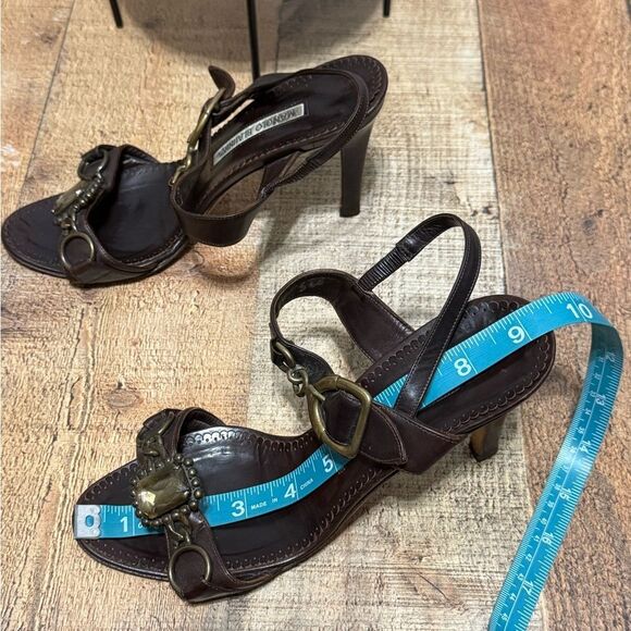 Manolo Blahnik brown leather high heel sandals - Picture 14 of 14